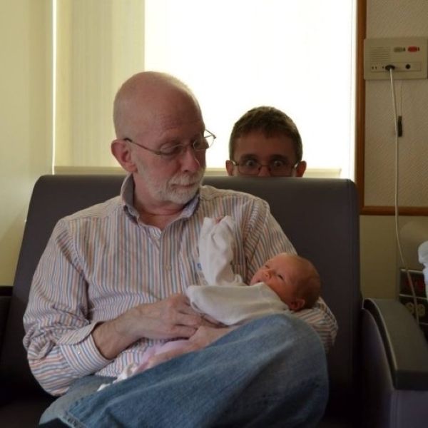 Mickey with a grandchild